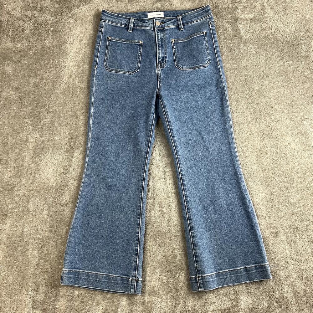 Risen Sedona Patch Pocket Jeans Womens 13/31 Wide Leg Career Light Wash